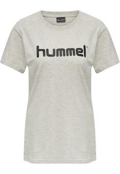 hummel HMLGO COTTON LOGO T-SHIRT WOMAN S/S T-Shirt Damen EGRET MELANGE