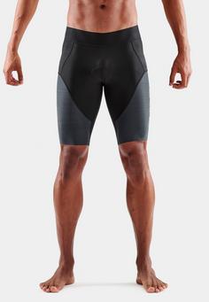 Rückansicht von Skins EliteHalf Tights Triathlonanzug Herren black/carbon