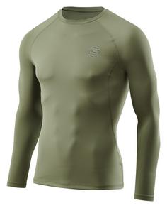 Skins 2-Series Long Sleeve Top Funktionsshirt Herren khaki