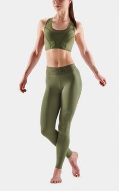 Rückansicht von Skins 2-Series Long Tight Tights Damen khaki