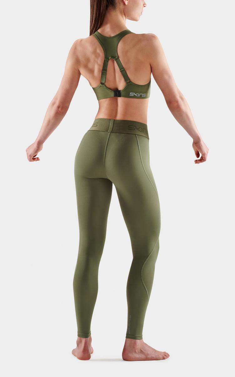 Skins Skins 2-Series Long Tight Tights Damen - khaki - 3 | SportScheck