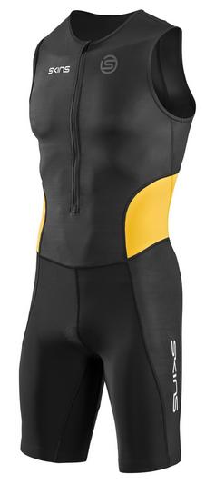 Skins Brand S/L Triathlonanzug Herren black/zest