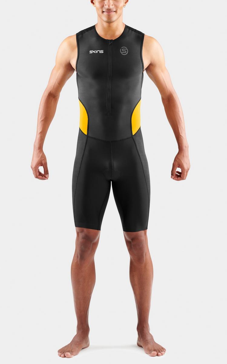 Skins Skins Brand S/L Triathlonanzug Herren - black/zest - 4 | SportScheck