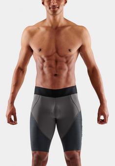 Rückansicht von Skins EliteHalf Tights Triathlonanzug Herren charcoal/carbon