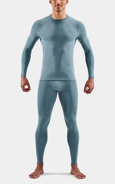 Rückansicht von Skins 2-Series Long Sleeve Top Funktionsshirt Herren blue grey