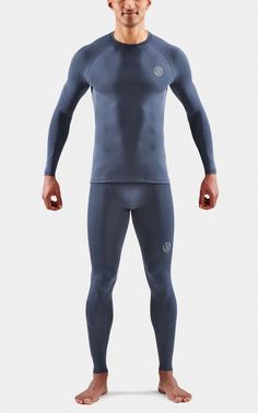 Rückansicht von Skins 2-Series Long Sleeve Top Funktionsshirt Herren navy blue