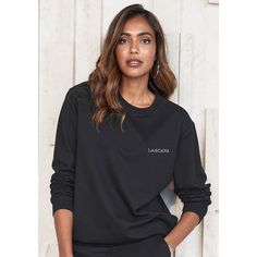 Rückansicht von Lascana Sweatshirt Sweatshirt Damen roségoldfarben-schwarz