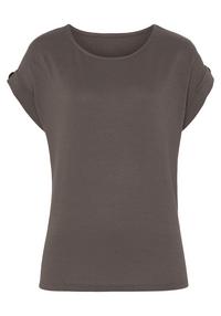 Lascana Kurzarmshirt T-Shirt Damen - taupe