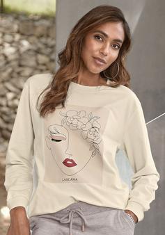 Rückansicht von Lascana Sweatshirt Sweatshirt Damen hellbeige-natur-hellrosa