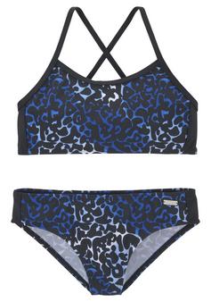 Buffalo Bustier-Bikini Bikini Set Damen blau bedruckt