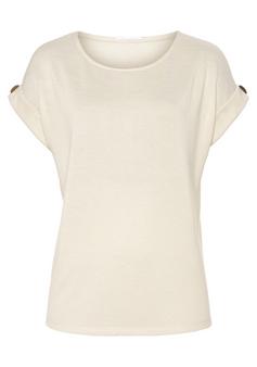 Lascana Kurzarmshirt T-Shirt Damen creme