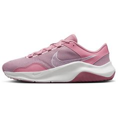 Rückansicht von Nike Legend Essential 3 Next Nature Fitnessschuhe Damen pink / weiß