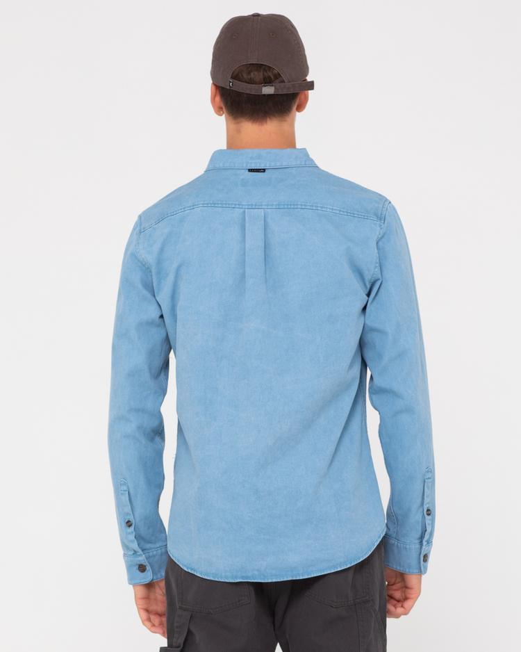 RUSTY RUSTY DENNIS CHOPPER LONG SLEEVE SHIRT Langarmhemd Herren - Ash Blue - 1 | SportScheck