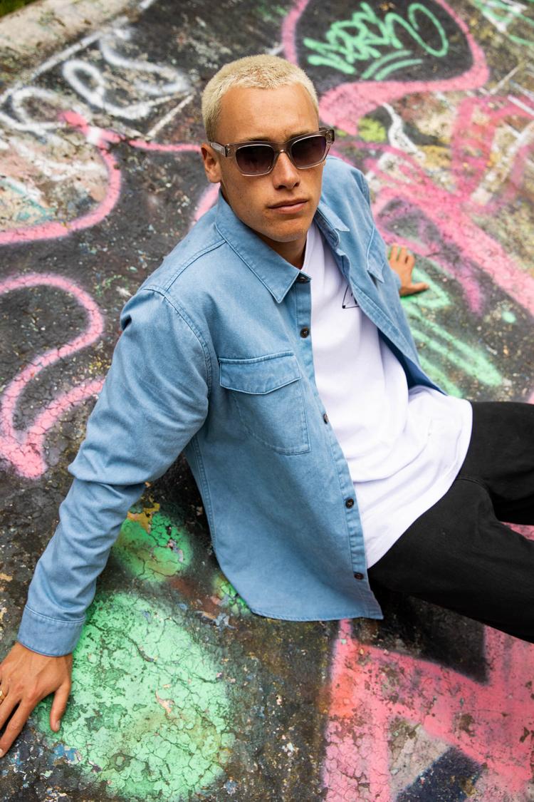 RUSTY RUSTY DENNIS CHOPPER LONG SLEEVE SHIRT Langarmhemd Herren - Ash Blue - 2 | SportScheck