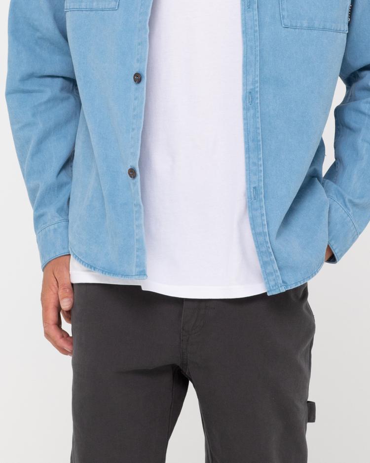 RUSTY RUSTY DENNIS CHOPPER LONG SLEEVE SHIRT Langarmhemd Herren - Ash Blue - 5 | SportScheck