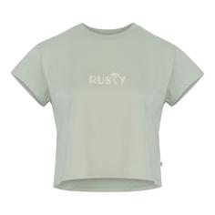 RUSTY RUSTY PALM CLASSIC SLIM FIT CROP TEE T-Shirt Damen Pastel Jade