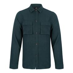 RUSTY LINEN WORKWEAR LONG SLEEVE SHIRT Langarmhemd Herren Deep Teal