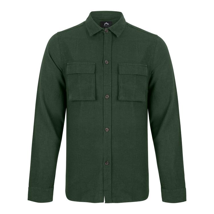 RUSTY RUSTY LINEN WORKWEAR LONG SLEEVE SHIRT Langarmhemd Herren - Rifle Green - 0 | SportScheck