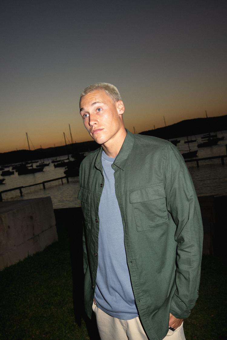 RUSTY RUSTY LINEN WORKWEAR LONG SLEEVE SHIRT Langarmhemd Herren - Rifle Green - 2 | SportScheck