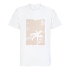RUSTY SUNSET PALM ORGANIC COTTON RELAXED TEE T-Shirt Damen White