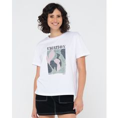 Rückansicht von RUSTY VACATION RELAXED FIT TEE T-Shirt Damen White