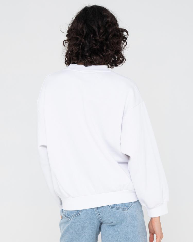 RUSTY RUSTY SUNSET PALM OVERSIZE CREW NECK FLEECE Sweatshirt Damen - White - 1 | SportScheck