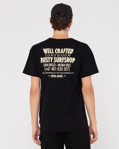 Rückansicht von RUSTY SHAPE SHOP MERCH SHORT SLEEVE TEE T-Shirt Herren Black