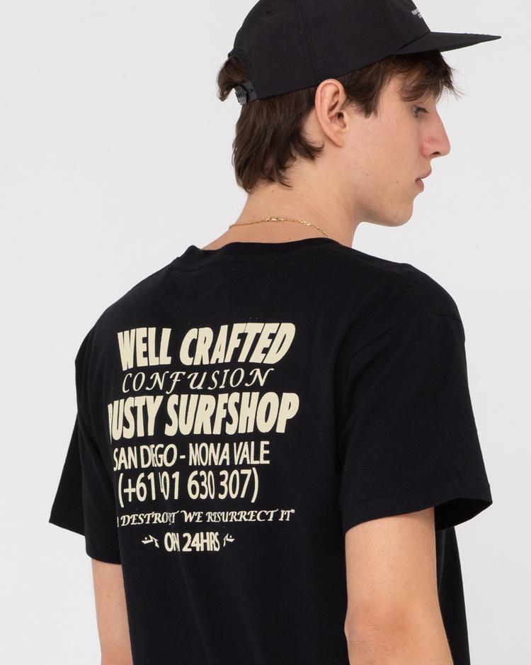 RUSTY RUSTY SHAPE SHOP MERCH SHORT SLEEVE TEE T-Shirt Herren - Black - 4 | SportScheck