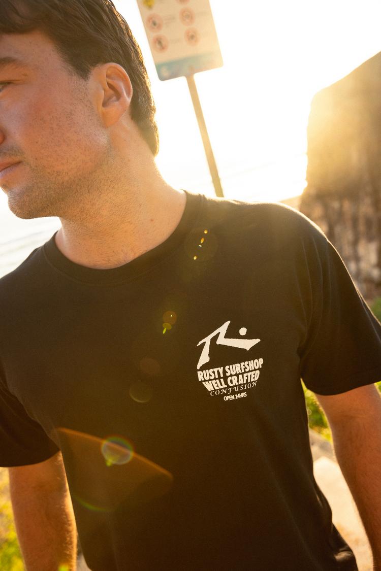 RUSTY RUSTY SHAPE SHOP MERCH SHORT SLEEVE TEE T-Shirt Herren - Black - 6 | SportScheck