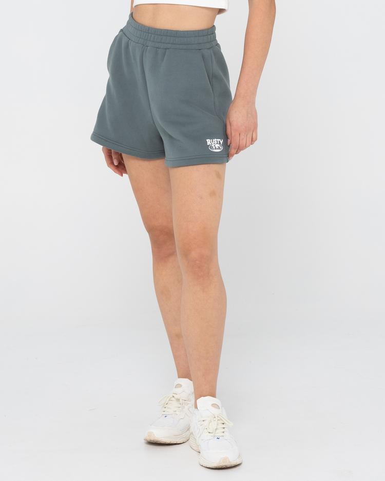 RUSTY RUSTY BUSY LIVING FLEECE SHORT Sweatshorts Damen - Dusty Teal - 3 | SportScheck