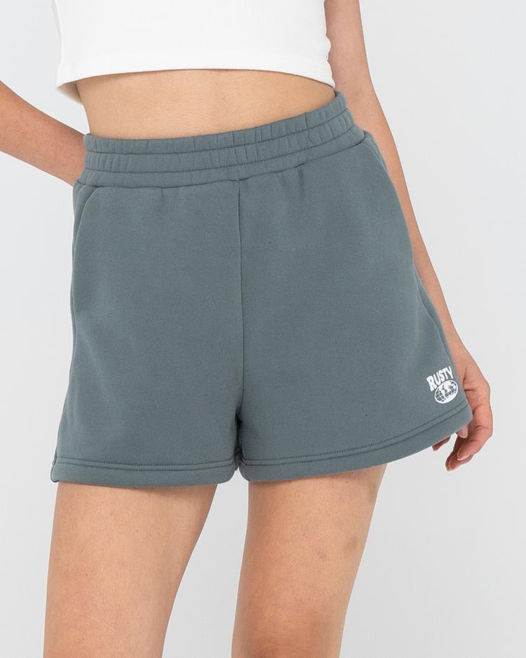 RUSTY RUSTY BUSY LIVING FLEECE SHORT Sweatshorts Damen - Dusty Teal - 4 | SportScheck