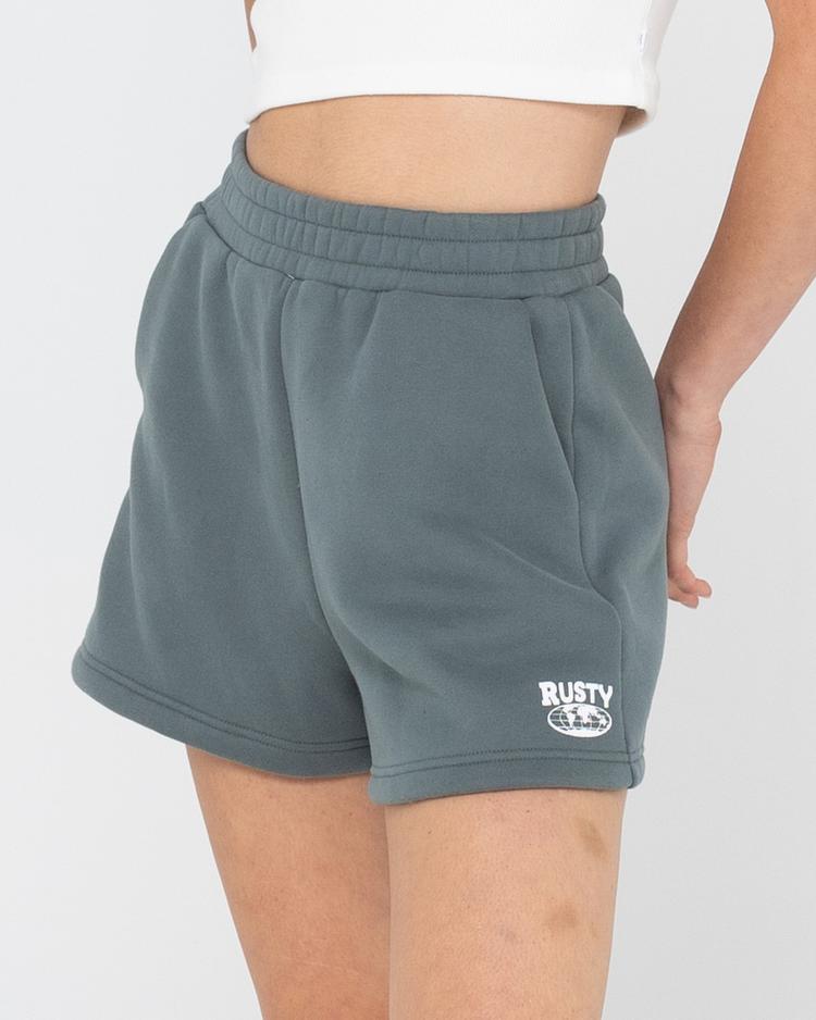 RUSTY RUSTY BUSY LIVING FLEECE SHORT Sweatshorts Damen - Dusty Teal - 5 | SportScheck
