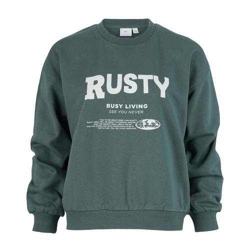 RUSTY BUSY LIVING RELAXED CREW FLEECE Rundhalspullover Damen