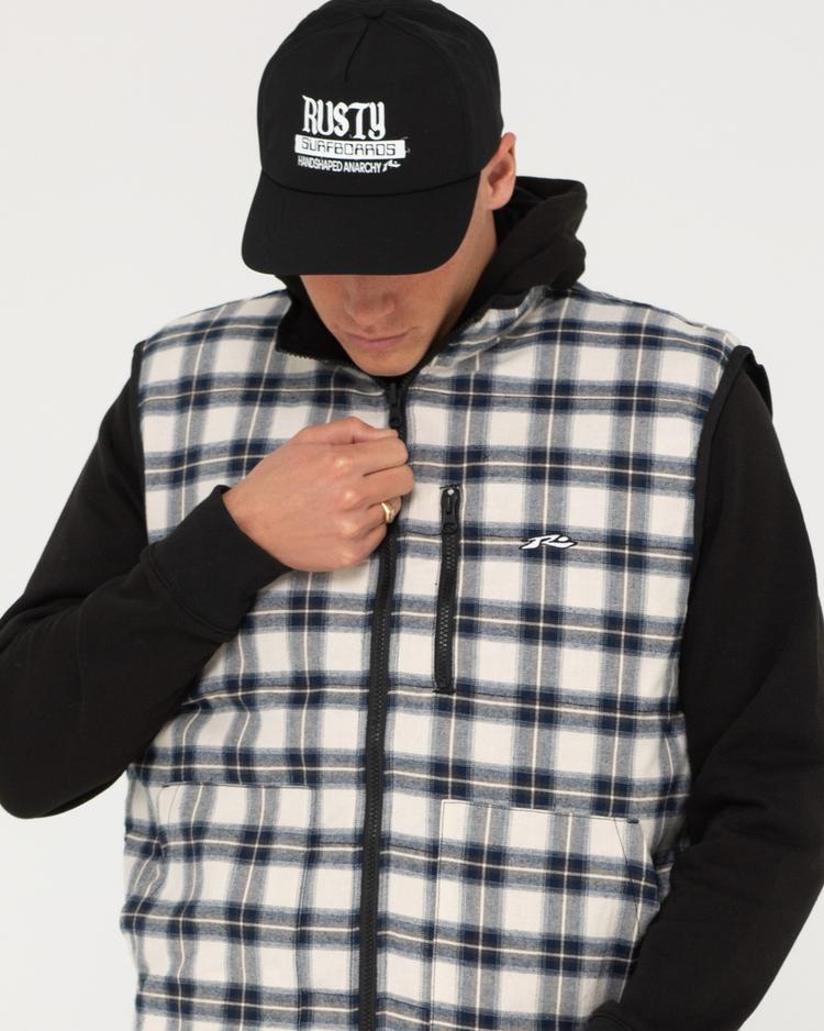 RUSTY RUSTY ONE HIT REVERSIBLE VEST Steppweste Herren - Black / White - 5 | SportScheck