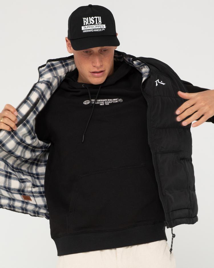 RUSTY RUSTY ONE HIT REVERSIBLE VEST Steppweste Herren - Black / White - 6 | SportScheck