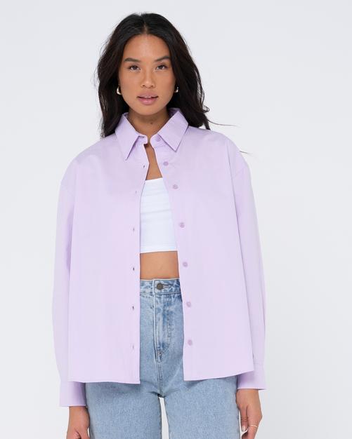 Rückansicht von RUSTY POPSICLE LONG SLEEVE SHIRT Langarmbluse Damen Lavender