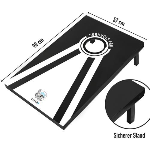 Rückansicht von Ocean 5 Cornhole Pro Funball schwarz-weiß