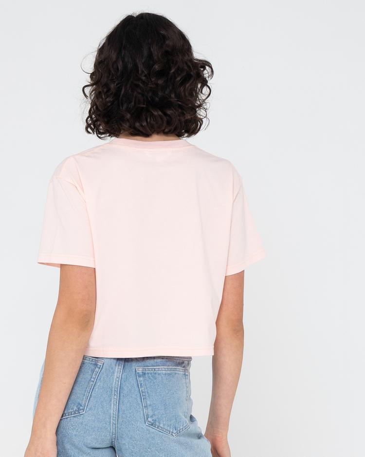 RUSTY RUSTY RUSTY SCRIPT RELAXED FIT CROP TEE T-Shirt Damen - Pastel Pink - 1 | SportScheck