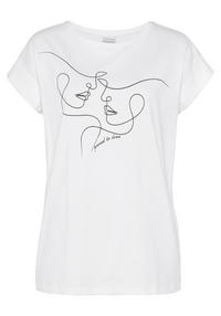 Lascana Kurzarmshirt T-Shirt Damen - wei&szlig;