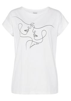 Lascana Kurzarmshirt T-Shirt Damen weiß