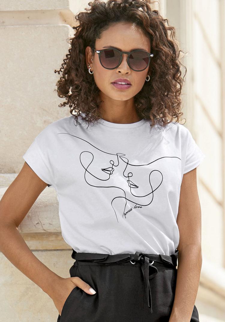 Lascana Lascana Kurzarmshirt T-Shirt Damen - wei&szlig; - 3 | SportScheck