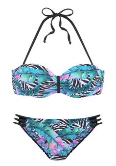 Vivance Bügel-Bandeau-Bikini Bikini Set Damen bedruckt-schwarz-bunt