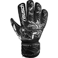 Rückansicht von Reusch Attrakt Resist Finger Support Junior Handschuhe 7700 black