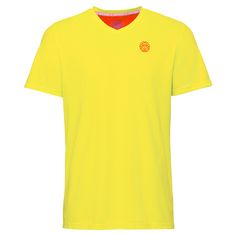 Rückansicht von BIDI BADU Ted Tech Tee neon yellow/red Tennisshirt Herren neongelb/rot