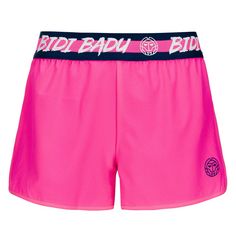 Rückansicht von BIDI BADU Grey Tech Shorts (2 in 1) Tennisshorts Kinder pink/dunkelblau