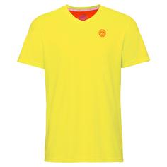 Rückansicht von BIDI BADU Evin Tech Round-Neck Tee Tennisshirt Kinder neongelb/rot