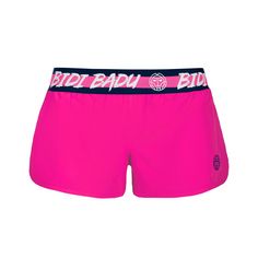 Rückansicht von BIDI BADU Tiida Tech 2 In 1 Shorts Tennisshorts Damen pink/dunkelblau