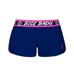 Rückansicht von BIDI BADU Tiida Tech 2 In 1 Shorts Tennisshorts Damen dunkelblau/pink