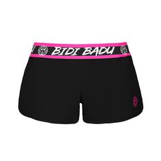 Rückansicht von BIDI BADU Tiida Tech 2 In 1 Shorts Tennisshorts Damen schwarz/pink