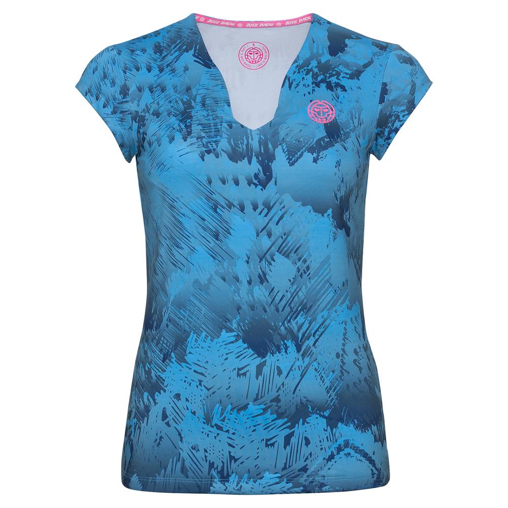 BIDI BADU Bella 2.0 Tech – Maglietta Donna A V – Nero – Tessuto Traspirante Poliestere Elastan - 3